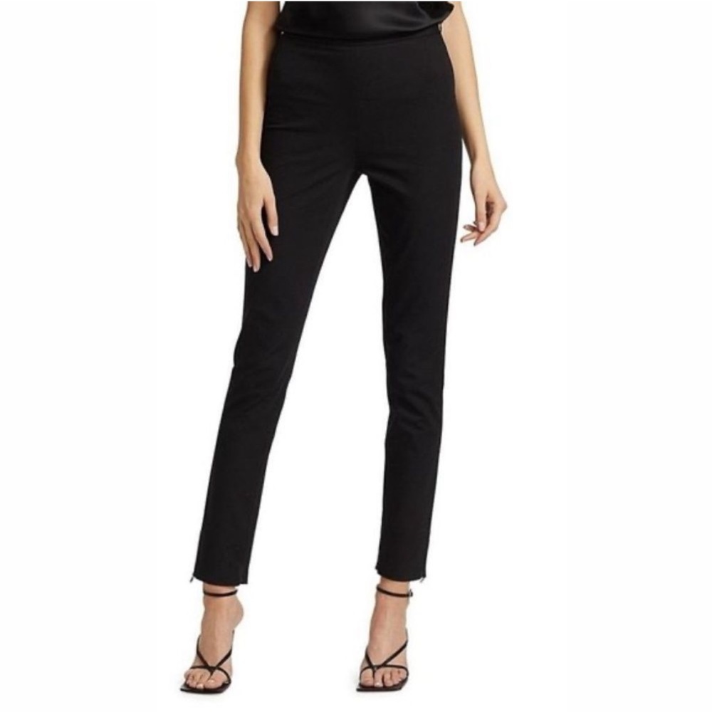 St. John Pants Alek Slim Leg Size 16 Plus‎ Size Black Zipper Hem Stretchy